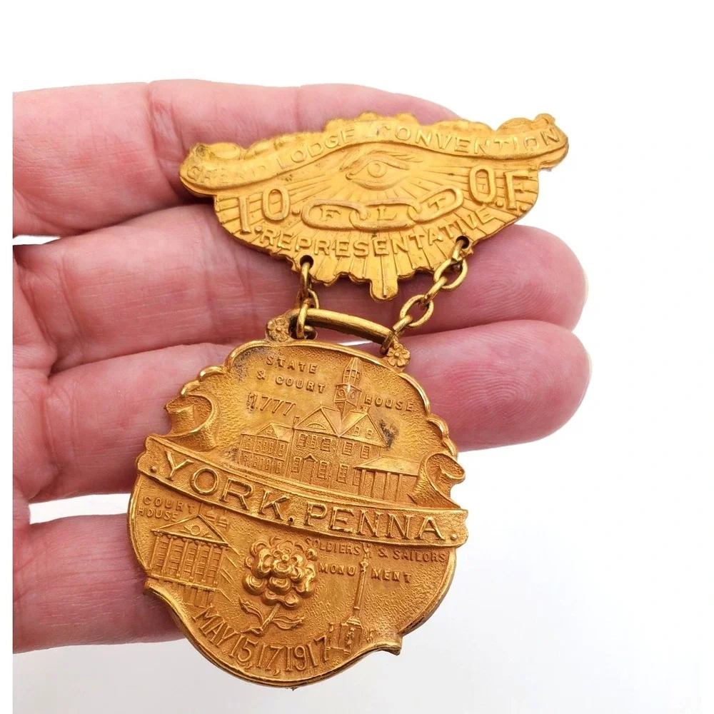 Vintage IOOF Odd Fellows Badge Pin Grand Lodge Convention Representative York PA
